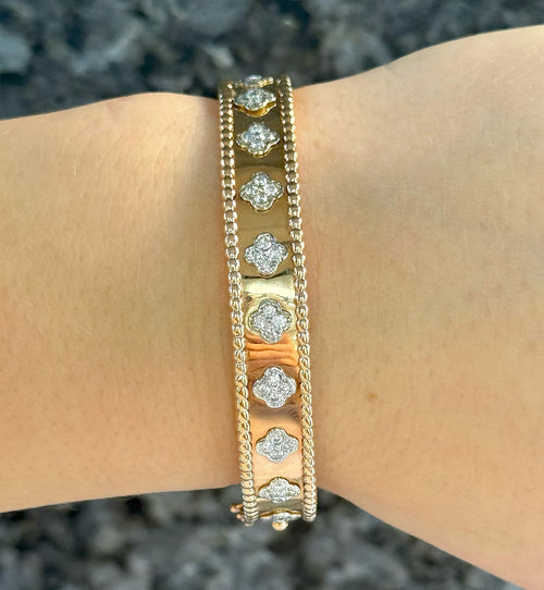 14k Rose Gold 1.25CT Diamond Bangle Bracelet, 31.2 g, S16730