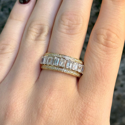 14K Yellow Gold 3.50 CT Diamond Men's Ring, Size 10, 6.7gm, S16734