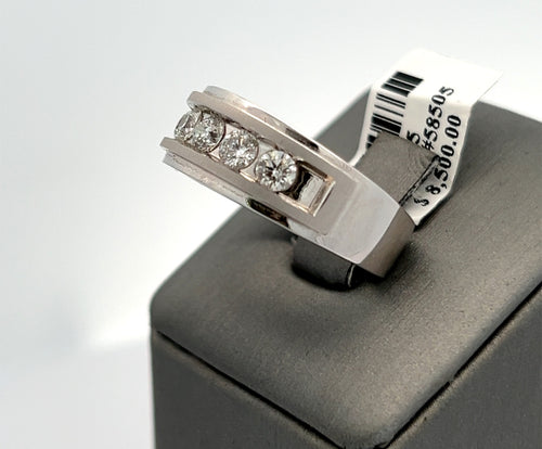 10k White Gold 1.0cT Diamond Men's Wedding Band, 8.8g, Size 10, S108175