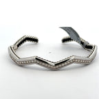David Yurman Silver Zig Zag Stax 5mm Pave Ladies Bracelet 0.984 TCW