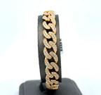 10k Yellow Gold 5.76 CT Diamond Cuban Link Bracelet,8" 50.1g, S108190