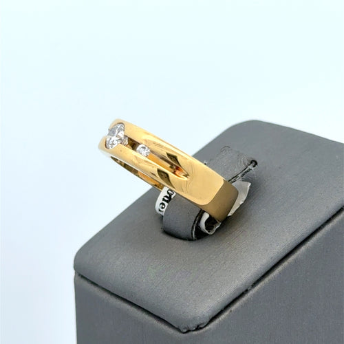 18k Yellow Gold 0.40 CT Diamond UNISEX Wedding Band, 11.8g, Size 7, S101196