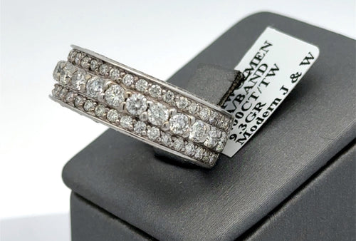 14k White Gold 1.75 CT Diamond Men's Band, 9.3g, Size 9, S108274