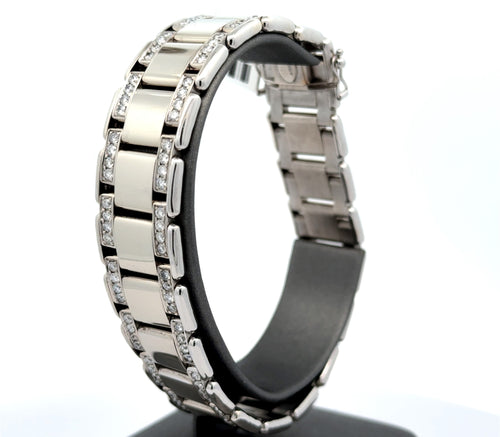 14k White Gold 5.00CT Men's Diamond Tennis Bracelet, 8.5", 70.1G S108263