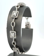 14k White Gold 4.75 CT Baguette Diamond Bracelet, 7", 17.8g, S16454