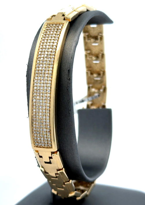 14k Yellow Gold 1.50CT Men's Diamond Tennis Bracelet, 8.5", 28.5G S16511