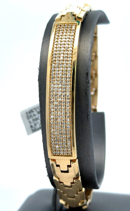 14k Yellow Gold 1.50CT Men's Diamond Tennis Bracelet, 8.5", 28.5G S16511