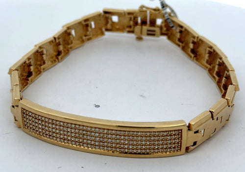 14k Yellow Gold 1.50CT Men's Diamond Tennis Bracelet, 8.5", 28.5G S16511