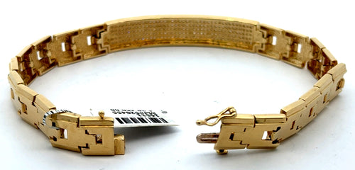 14k Yellow Gold 1.50CT Men's Diamond Tennis Bracelet, 8.5", 28.5G S16511