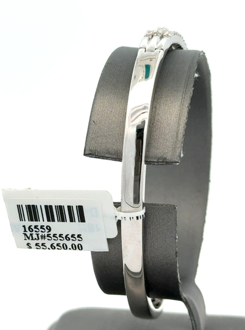 18k White Gold 6.00 CT Diamond Bangle Bracelet, 24.7g, S16559