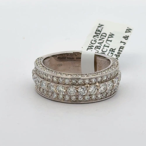 14k White Gold 1.75 CT Diamond Men's Band, 9.3g, Size 9, S108274