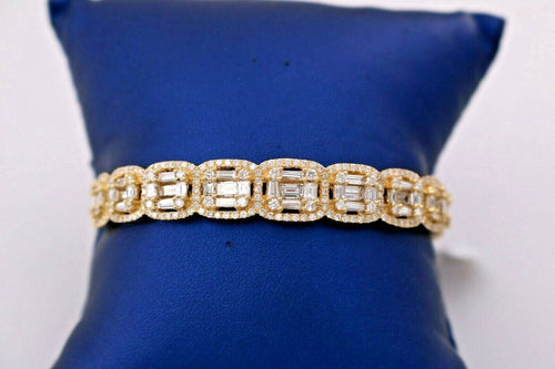 Odelia 18k Yellow Gold 5.00 CT Diamond Bangle Bracelet, 25.4gm
