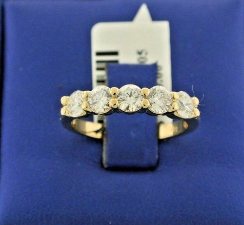 14k Yellow Gold 1.50 CT Diamond Ladies Band, 2.9gm, Size 7.25