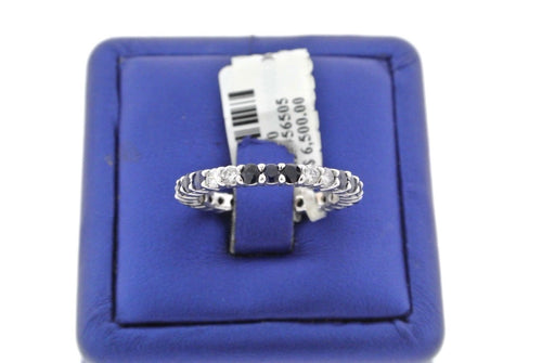 18k White Gold 1.50 Ct Diamond & Sapphire Eternity Band, 4.8gm