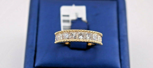 18k Yellow Gold 2.50 CT Princess Cut Diamond Ladies Band, 6.3gm, Size 6