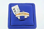 Fancy Design 14k Two Tone Gold Baguette Diamond Men's Band, 7.9, Size9.75