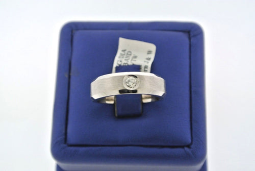 14K WHITE GOLD 0.25 CT DIAMOND MEN'S WEDDING BAND WEIGHT 10.5 GM, SIZE 9