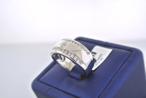 14k White Gold Men's 0.85 CT Diamond Band, 10gm, Size 10