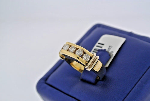 14k Yellow Gold 0.75 CT Diamond Men's Band, 7.5gm, Size 6.5