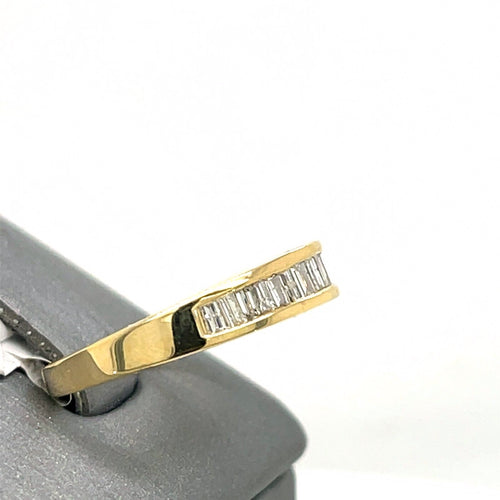 14k Yellow Gold 0.50 CT Baguette Diamond Band 2.3gm Size 7.25