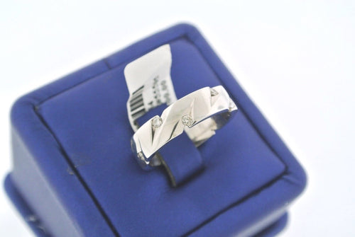 14K WHITE GOLD WITH 0.50 CT DIAMOND WEDDING ETERNITY BAND SIZE 9 WEIGHT 9 GM