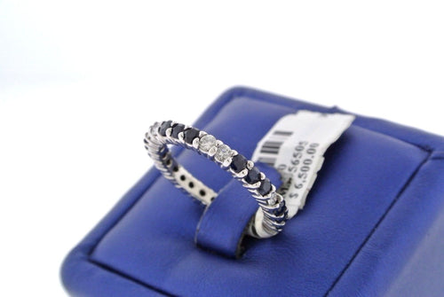18k White Gold 1.50 Ct Diamond & Sapphire Eternity Band, 4.8gm