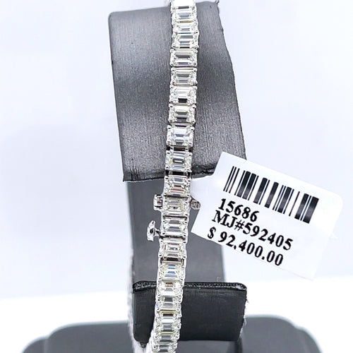 14k White Gold 13.50 CT Diamond Tennis Ladies Bracelet, 12.1g, 7.25",