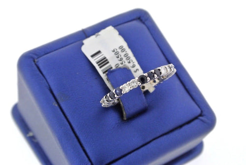 18k White Gold 1.50 Ct Diamond & Sapphire Eternity Band, 4.8gm