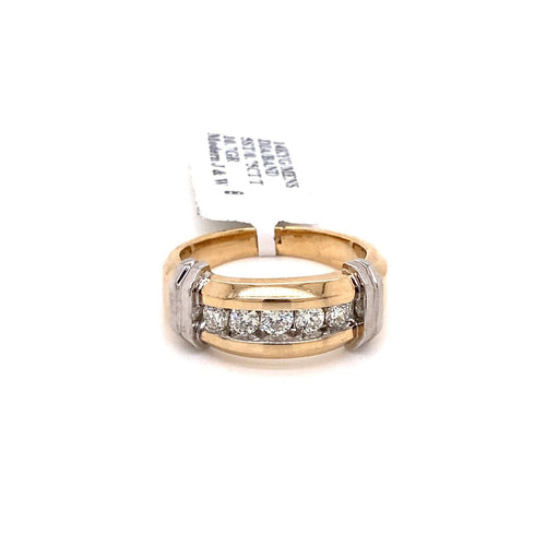 14k Two Tone Gold 0.75 CT Diamond Men's Wedding Band