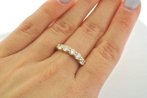14k Yellow Gold 1.50 CT Diamond Ladies Band, 2.9gm, Size 7.25