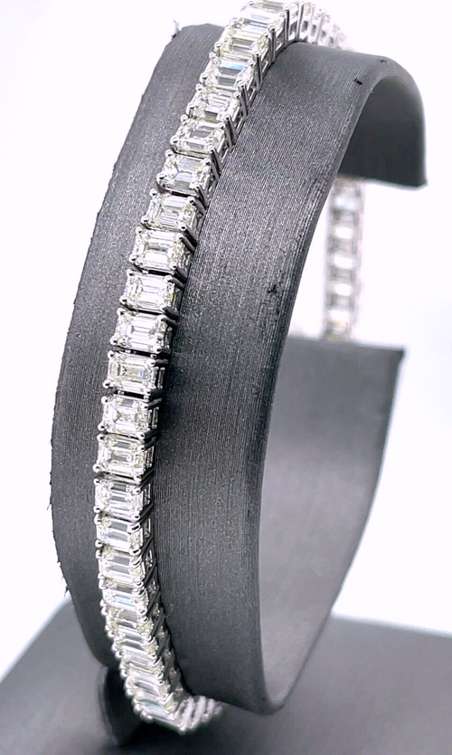 14k White Gold 13.50 CT Diamond Tennis Ladies Bracelet, 12.1g, 7.25",