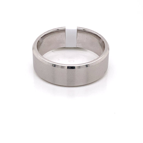 14k White Gold Men's Comfort Fit Wedding Band