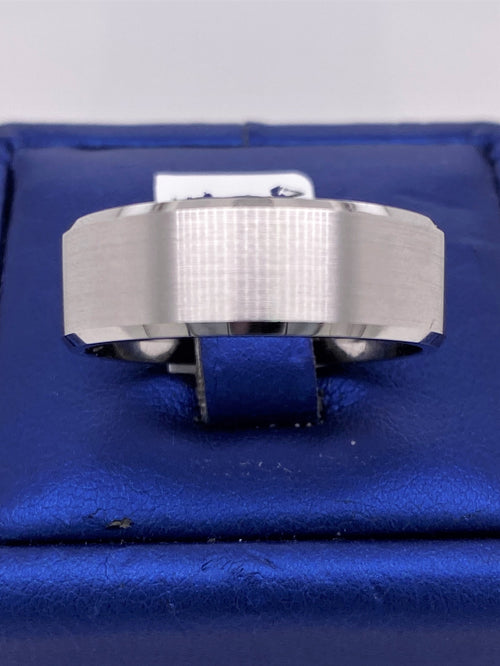 14k White Gold Men's Comfort Fit Wedding Band