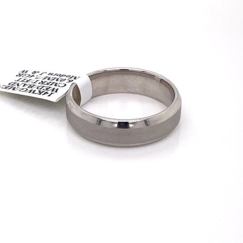 14k White Gold Men's Wedding Band