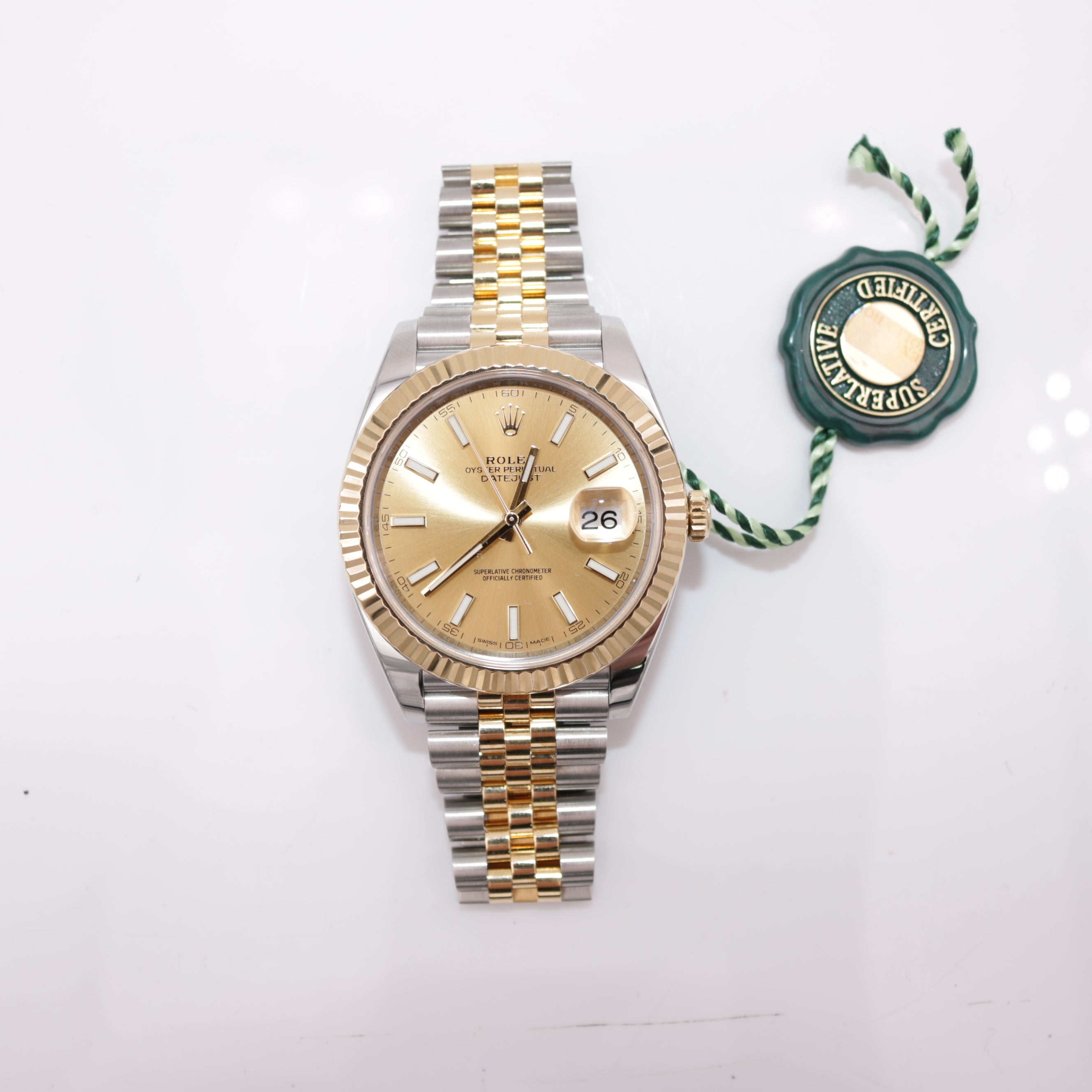 Rolex Datejust 41mm Stainless Steel Gold Fluted Philadelphia