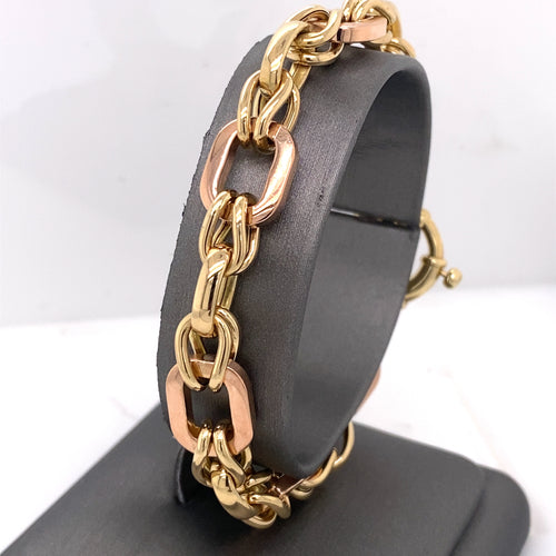 14k Two Tone Gold Fancy Ladies Bracelet, S106823