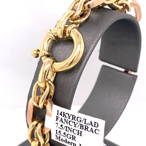 14k Two Tone Gold Fancy Ladies Bracelet, S106823