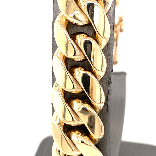 10k Yellow Gold Men's Miami Cuban Link Bracelet, S106838