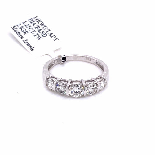 14k White Gold 1.25 CT Diamond Ladies Wedding Band