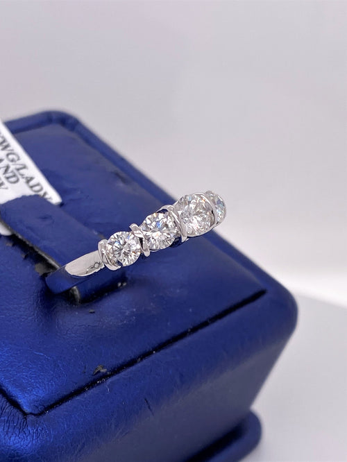 14k White Gold 1.25 CT Diamond Ladies Wedding Band