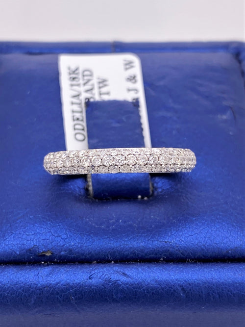 Odelia 18k White Gold 0.50 CT Diamond Pave Wedding Band
