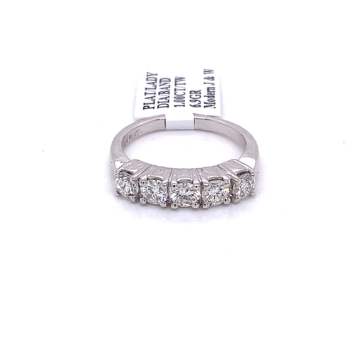 Platinum 1.00 CT Diamond Ladies Wedding Band