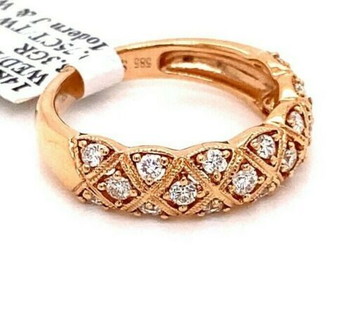 14k Rose Gold 0.75 CT Diamond Ladies Band