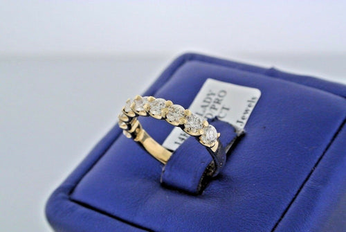 14k Yellow Gold 1.50 CT Diamond Shared Prong Ladies Band