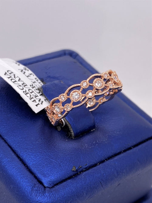 14k Rose Gold 0.50 CT Diamond Wedding Band
