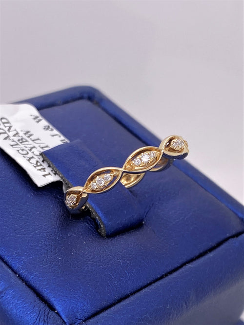 14K Yellow Gold 0.25 CT Diamond Fancy Style Ladies Band