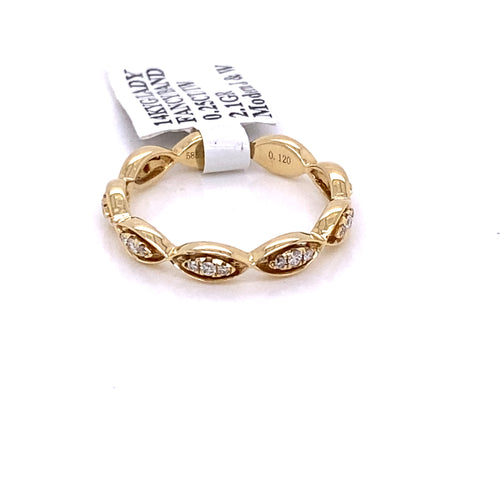 14K Yellow Gold 0.25 CT Diamond Fancy Style Ladies Band