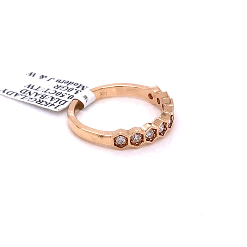 Fancy 14k Rose Gold 0.50 CT Diamond Wedding Band