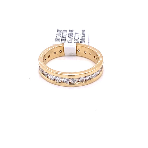 14k Yellow Gold Channel Setting 1.50 CT Diamond Eternity Band