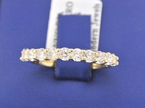 14k Yellow Gold 1 CT Diamond Share Prong Anniversary or Wedding Band